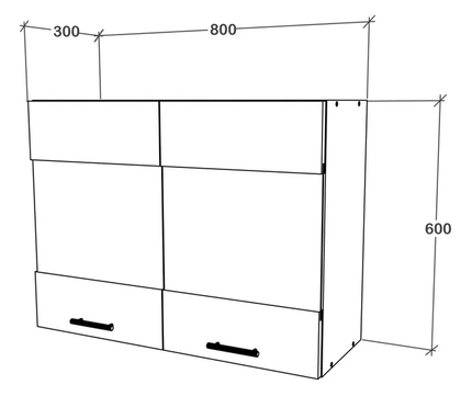 Corp Superior Karo, 2 Usi, cu sticla, Alb, 80 x 30 x 60 cm