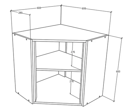 Corp Superior Colt Karo, Stejar Somona Inchis/Alb, 60 x 60 x 60 cm