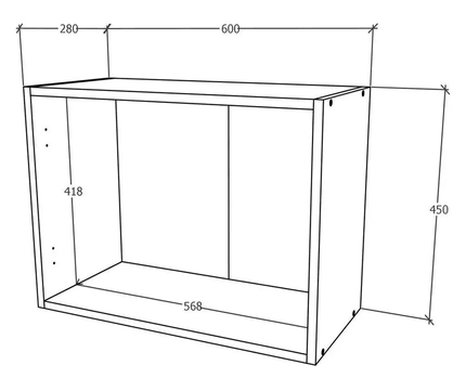 Corp Superior Hota Karo, Antracit/Alb, 60 x 30 x 45 cm