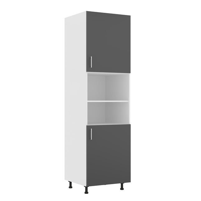 Corp Turn Karo, 2 Usi, cu spatiu cuptor, Antracit/Alb, 60 x 57 x 210 cm