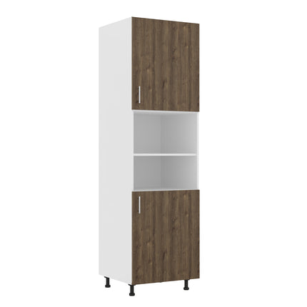 Corp Turn Karo, 2 Usi, cu spatiu cuptor, Stejar Bronz/Alb, 60 x 57 x 210 cm