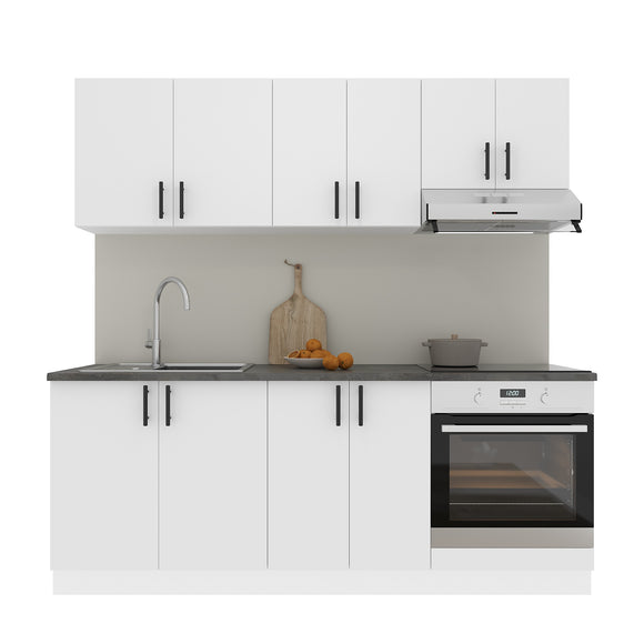 Set Bucatarie Karo V10, Alb, Blat Thermo 28 mm, L 200 cm