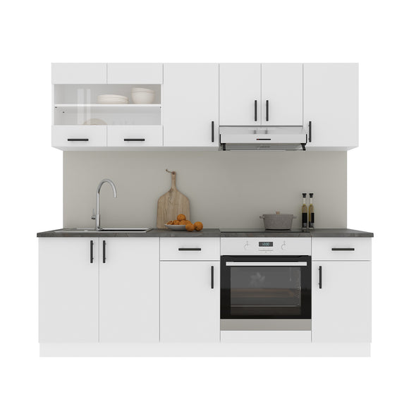 Set Bucatarie Karo V13, Alb, Blat Thermo 28 mm, L 220 cm