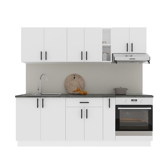 Set Bucatarie Karo V14, Alb, Blat Thermo 28 mm, L 220 cm