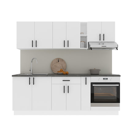 Set Bucatarie Karo V14, Alb, Blat Thermo 28 mm, L 220 cm