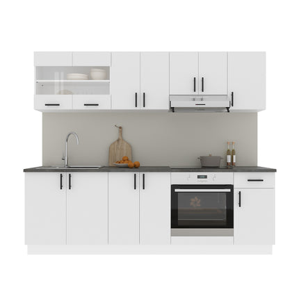 Set Bucatarie Karo V15, Alb, Blat Thermo 28 mm, L 240 cm