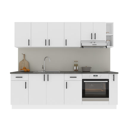 Set Bucatarie Karo V17, Alb, Blat Thermo 28 mm, L 240 cm