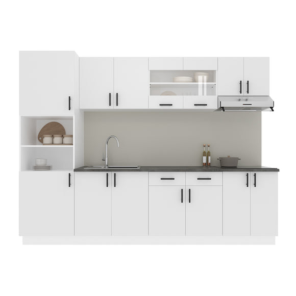 Set Bucatarie Karo V23, Alb, Blat Thermo 28 mm, L 280 cm