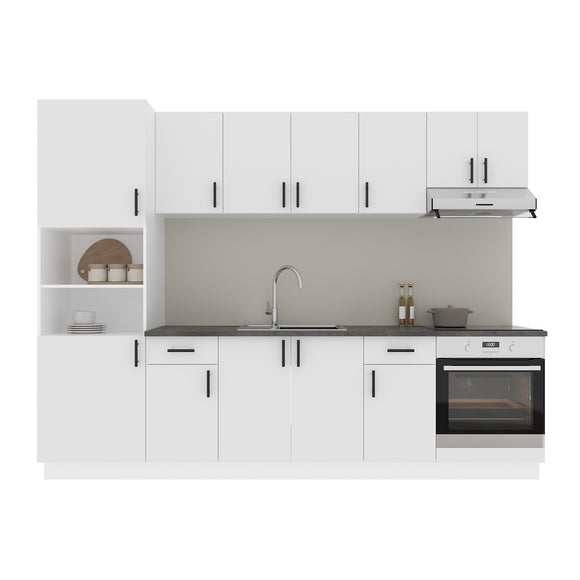 Set Bucatarie Karo V24, Alb, Blat Thermo 28 mm, L 280 cm