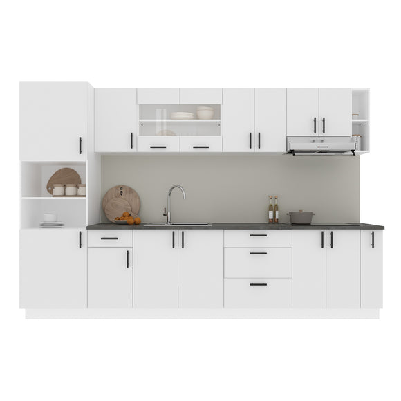 Set Bucatarie Karo V29, Alb, Blat Thermo 28 mm, L 320 cm