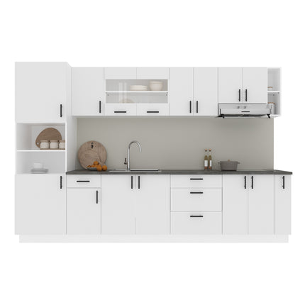 Set Bucatarie Karo V29, Alb, Blat Thermo 28 mm, L 320 cm