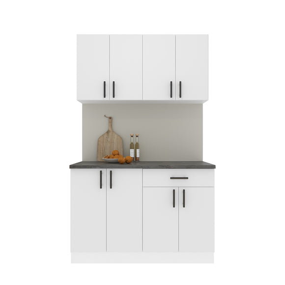 Set Bucatarie Karo V2, Alb, Blat Thermo 28 mm, L 120 cm