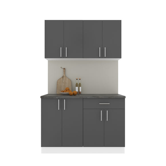 Set Bucatarie Karo V2, Antracit/Alb, Blat Thermo 28 mm, L 120 cm