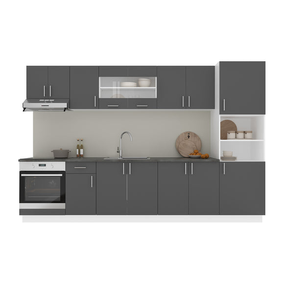 Set Bucatarie Karo V30, Antracit/Alb, Blat Thermo 28 mm, L 320 cm