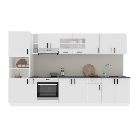 Set Bucatarie Karo V33, Alb, Blat Thermo 28 mm, L 340 cm