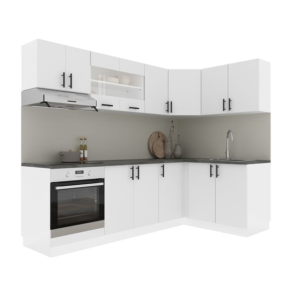 Set Bucatarie Colt Karo V34, Alb, Blat Thermo 28 mm, L 240 x 140 cm