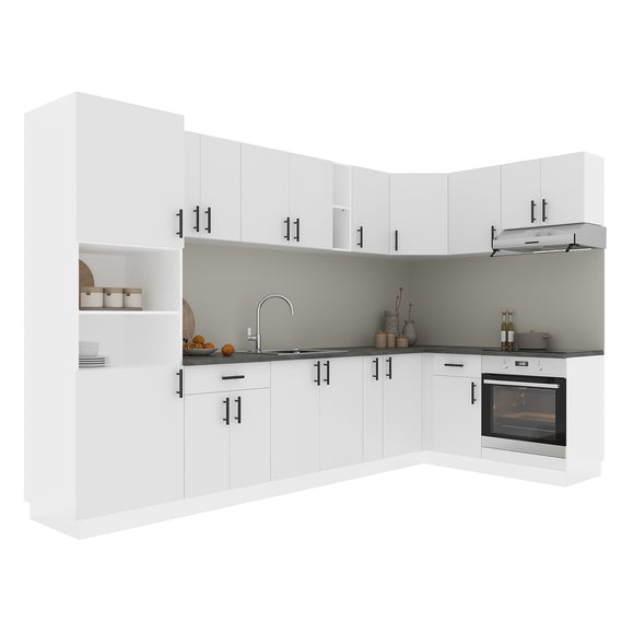 Set Bucatarie Colt Karo V35, Alb, Blat Thermo 28 mm, L 320 x 160 cm