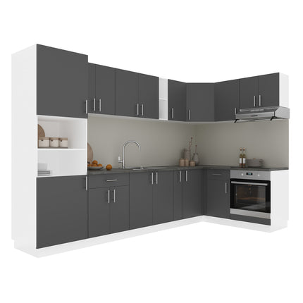 Set Bucatarie Colt Karo V35, Antracit/Alb, Blat Thermo 28 mm, L 320 x 160 cm