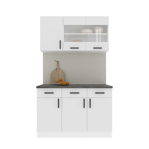 Set Bucatarie Karo V3, Alb, Blat Thermo 28 mm, L 120 cm