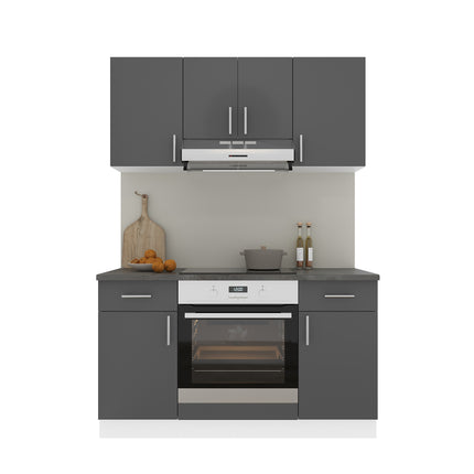 Set Bucatarie Karo V5, Antracit/Alb, Blat Thermo 28 mm, L 140 cm