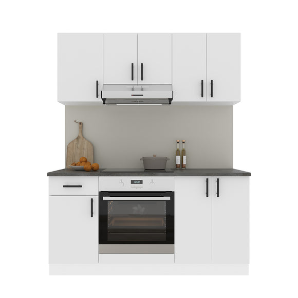 Set Bucatarie Karo V6, Alb, Blat Thermo 28 mm, L 160 cm