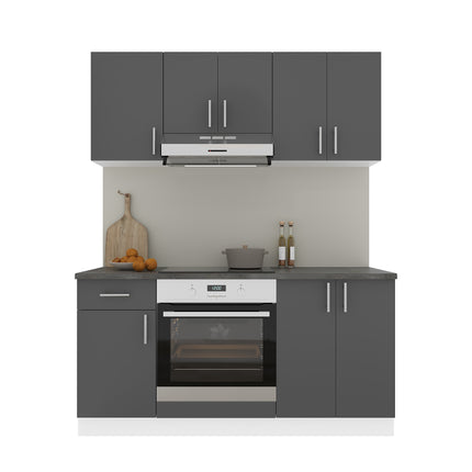 Set Bucatarie Karo V6, Antracit/Alb, Blat Thermo 28 mm, L 160 cm