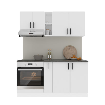 Set Bucatarie Karo V7, Alb, Blat Thermo 28 mm, L 160 cm