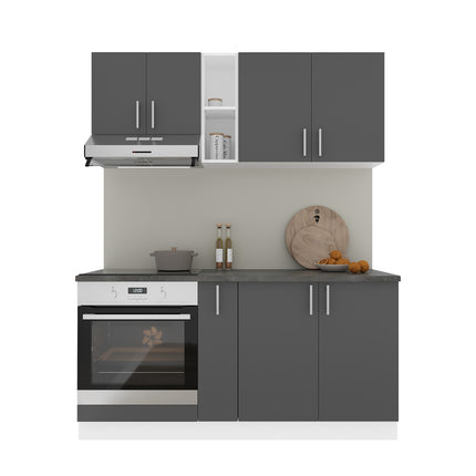 Set Bucatarie Karo V7, Antracit/Alb, Blat Thermo 28 mm, L 160 cm