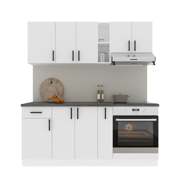 Set Bucatarie Karo V9, Alb, Blat Thermo 28 mm, L 180 cm