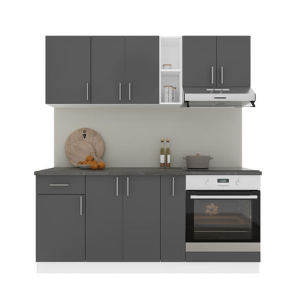 Set Bucatarie Karo V9, Antracit/Alb, Blat Thermo 28 mm, L 180 cm