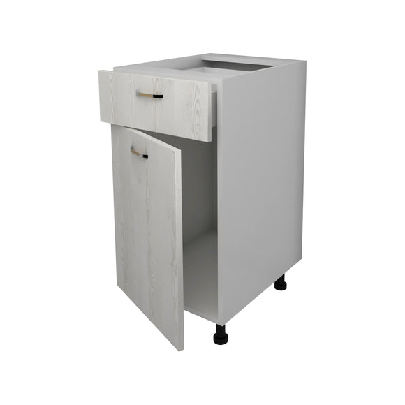 Corp Baza Lecce, 1 Sertar, 1 Usa, Pin Alb/Alb, 40 x 50 x 80 cm