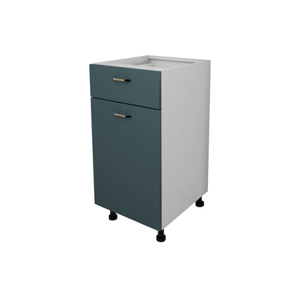 Corp Baza Lecce, 1 Sertar, 1 Usa, Verde Petrol/Alb, 40 x 50 x 80 cm