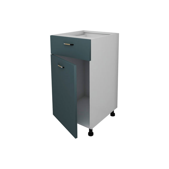 Corp Baza Lecce, 1 Sertar, 1 Usa, Verde Petrol/Alb, 40 x 50 x 80 cm