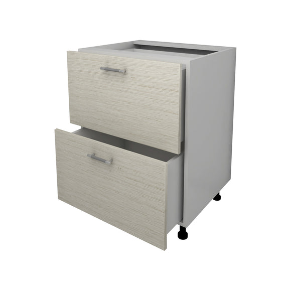 Corp Baza Lecce, 2 Sertare, Lemn Alb/Alb, 60 x 50 x 80 cm