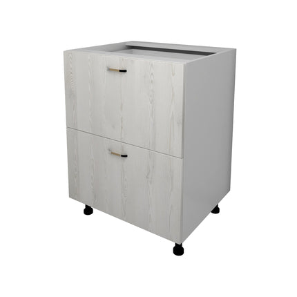 Corp Baza Lecce, 2 Sertare, Pin Alb/Alb, 60 x 50 x 80 cm