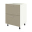 Corp Baza Lecce, 2 Sertare, Taupe/Alb, 60 x 50 x 80 cm