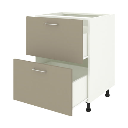 Corp Baza Lecce, 2 Sertare, Taupe/Alb, 60 x 50 x 80 cm