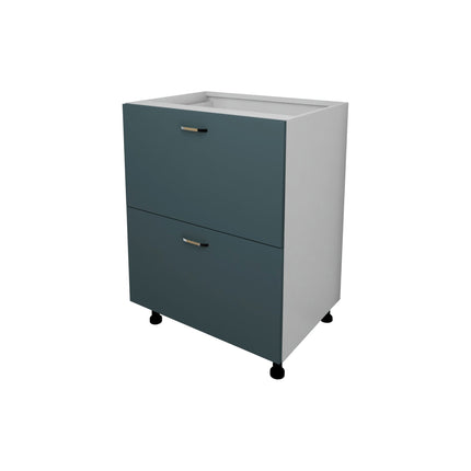 Corp Baza Lecce, 2 Sertare, Verde Petrol/Alb, 60 x 50 x 80 cm