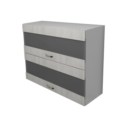Corp Superior Lecce, 2 Usi, cu sticla, Pin Alb/Alb, 80 x 30 x 65 cm