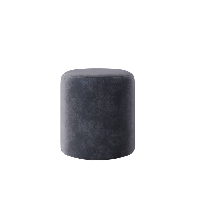 Taburet Tapitat Mali, Cenusiu, Stofa, L 41 x l 41 x H 45 cm