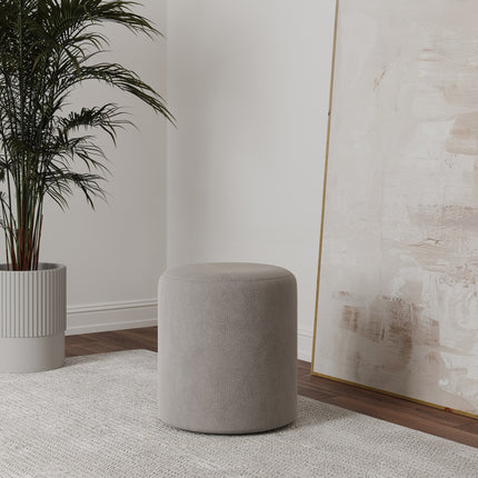 Taburet Tapitat Mali, Gri, Stofa, L 41 x l 41 x H 45 cm