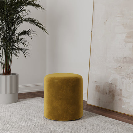 Taburet Tapitat Mali, Ocru, Stofa, L 41 x l 41 x H 45 cm