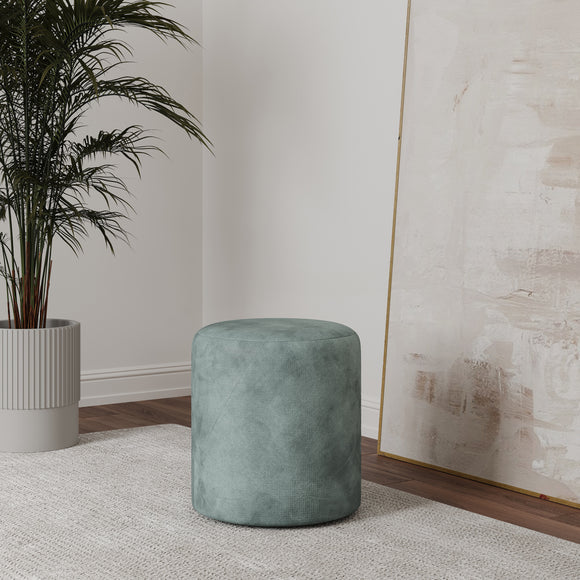 Taburet Tapitat Mali, Turcoaz, Stofa, L 41 x l 41 x H 45 cm