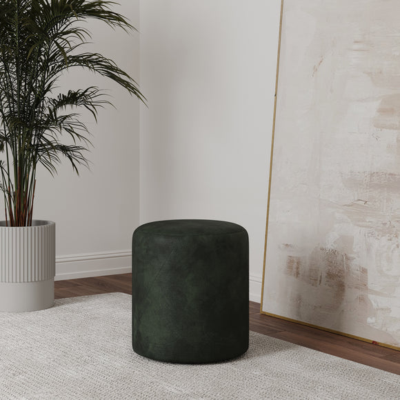 Taburet Tapitat Mali, Verde Inchis, Stofa, L 41 x l 41 x H 45 cm