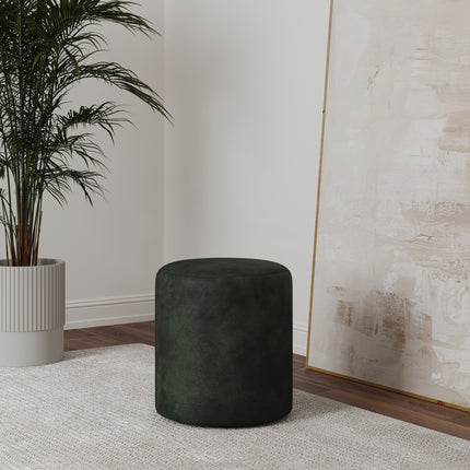 Taburet Tapitat Mali, Verde Inchis, Stofa, L 41 x l 41 x H 45 cm