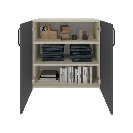 Set dormitor Malmo V19, Pat 200 x 90 cm, Stejar Alb/Antracit