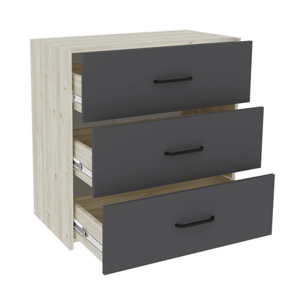 Set dormitor Malmo V8, Pat 200 x 140 cm, Stejar Alb/Antracit