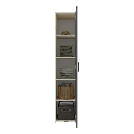Set dormitor Malmo V8, Pat 200 x 140 cm, Stejar Alb/Antracit