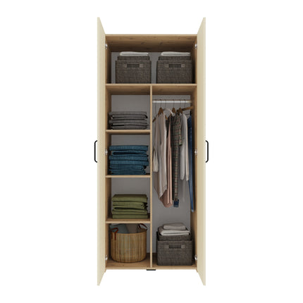 Set dormitor Malmo V18, Pat 200 x 90 cm, Stejar Artisan/Argila