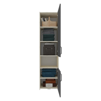Set dormitor Malmo V15, Pat 200 x 140 cm, Stejar Alb/Antracit